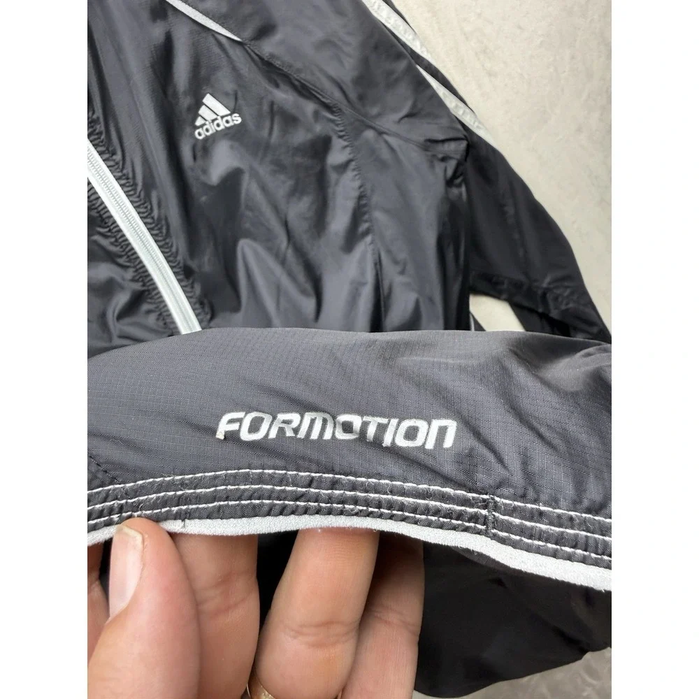 adidas Jacket Mens Large Formotion Track Windbreaker Black Full Zip Lightweight